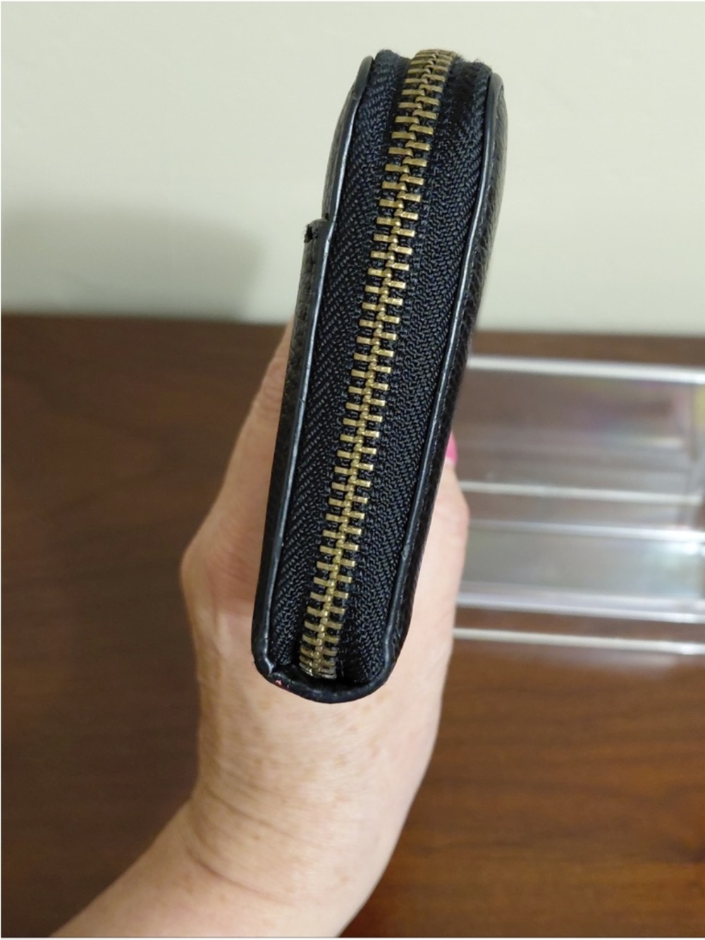Coach Black Leather Accordian Zip Around Wallet - Picture 8 of 10